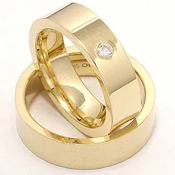 Trauringe in 9 Karat Gold 0,1  ct