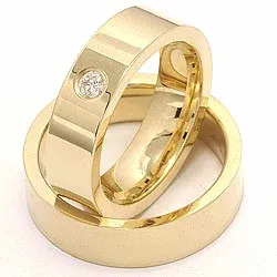 Trauringe in 9 Karat Gold 0,1  ct