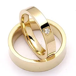 Trauringe aus 14 Karat Gold 0,05 ct - set