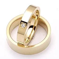 Trauringe aus 14 Karat Gold 0,05 ct - set