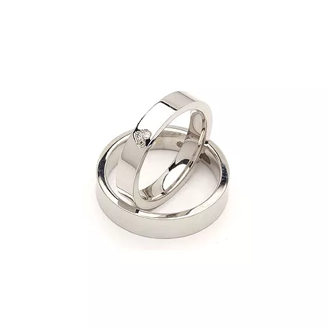 Trauringe in Silber 0,03 ct