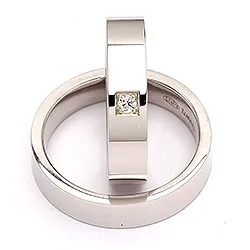 Trauringe in Silber 0,05 ct