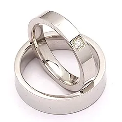 Trauringe in Silber 0,05 ct