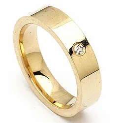 Trauring in 9 Karat Gold 0,05 ct