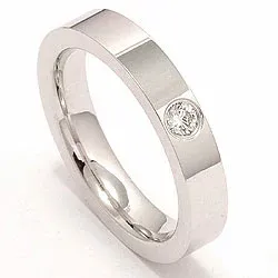 Elegant Brillant Trauring aus 14 Karat Weißgold 0,10 ct