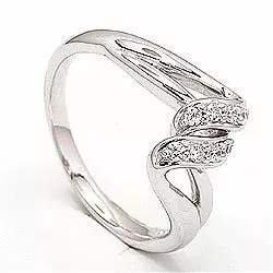 Elegant abstraktem Ring aus rhodiniertem Silber