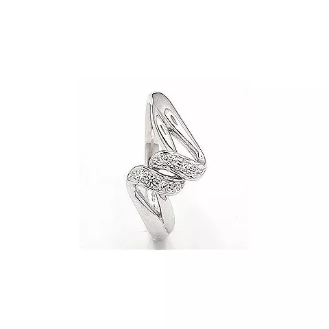 Elegant abstraktem Ring aus rhodiniertem Silber