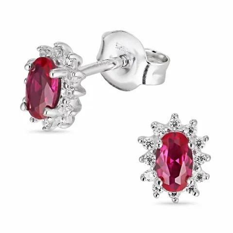 Rosette Ohrringe in rhodiniertem Silber