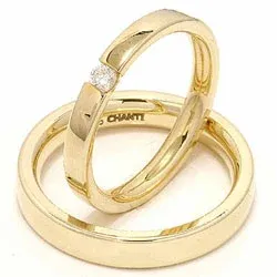 Trauringe aus 14 Karat Gold 0,10 ct - set