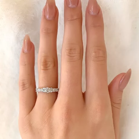 polierter Zirkon Silber Ring aus rhodiniertem Silber