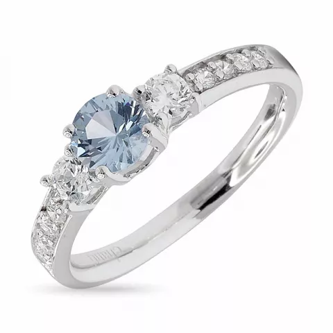 hellblauem Zirkon Ring aus rhodiniertem Silber