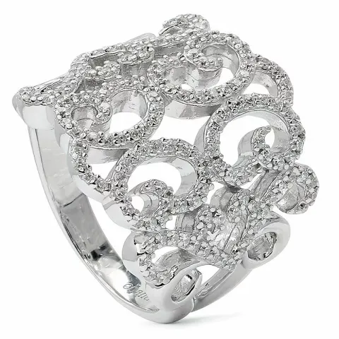 Fingerringe: Zirkon Ring aus rhodiniertem Silber