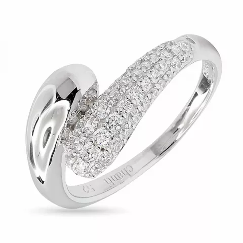 Preiswert Zirkon Ring aus rhodiniertem Silber