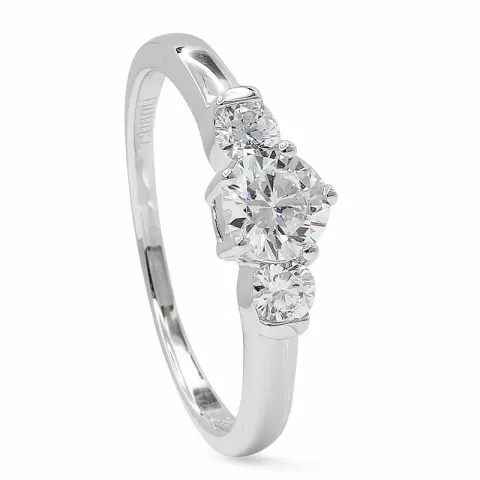 runder Zirkon Ring aus rhodiniertem Silber