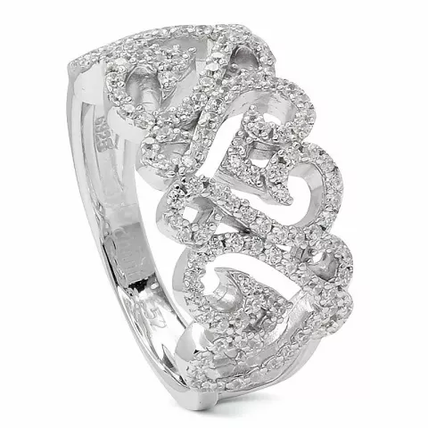 Ringe: Herz Zirkon Ring aus rhodiniertem Silber