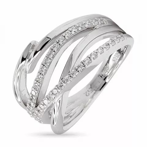 Glatt  Zirkon Ring aus rhodiniertem Silber
