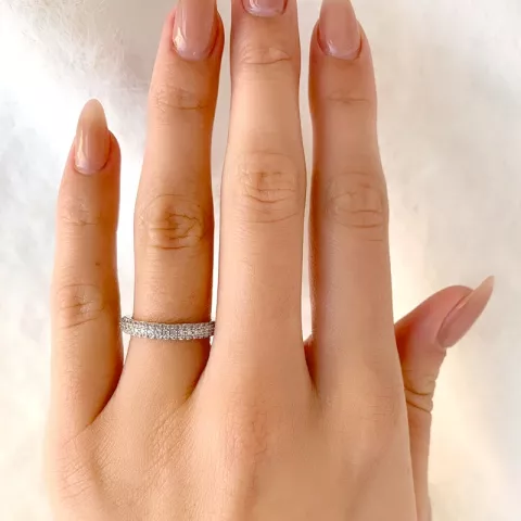 Zirkon Ring aus rhodiniertem Silber