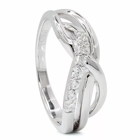 Fingerringe: weißem Zirkon Ring aus rhodiniertem Silber