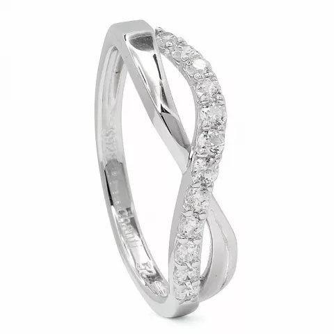 Eng Zirkon Ring aus rhodiniertem Silber