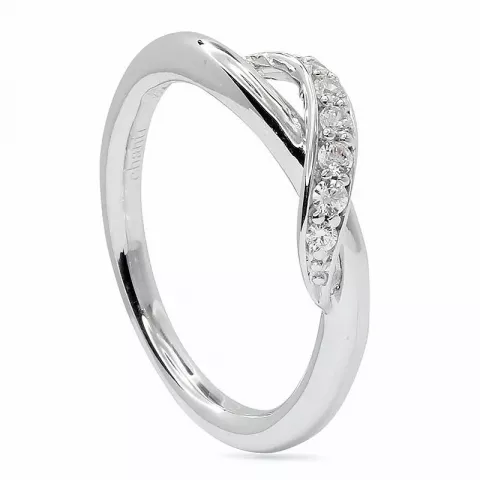 Fingerringe: weißem Zirkon Ring aus rhodiniertem Silber