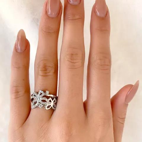 Schmetterling Ring aus rhodiniertem Silber