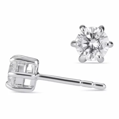 5 mm Zirkon Ohrstecker in Silber