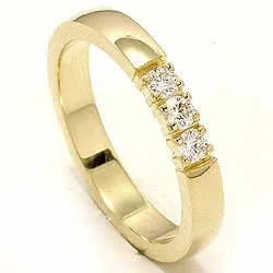 Memoirering in 14 Karat Gold 3 x 0,07 ct