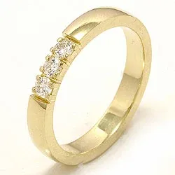 Memoirering in 14 Karat Gold 3 x 0,07 ct