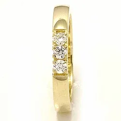 Memoirering in 14 Karat Gold 3 x 0,07 ct