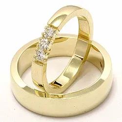 trauringe aus 14 Karat Gold 3 x 0,07 ct - set