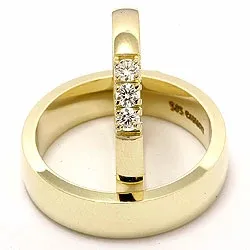 trauringe aus 14 Karat Gold 3 x 0,07 ct - set