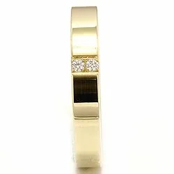 Elegant eng Trauring aus 14 Karat Gold 2 x 0,018 ct