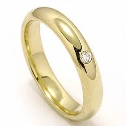 Trauring aus 14 Karat Gold 0,05 ct