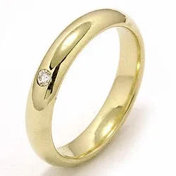 Trauring aus 14 Karat Gold 0,05 ct