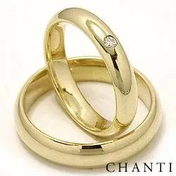 runden Diamant trauringe aus 14 Karat Gold 0,05 ct - set