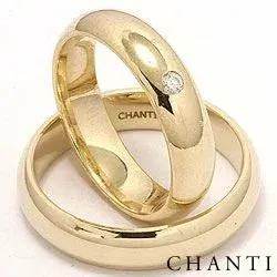 Trauringe aus 14 Karat Gold 0,05 ct - set