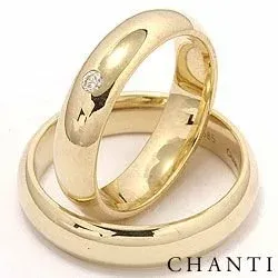 Trauringe aus 14 Karat Gold 0,05 ct - set