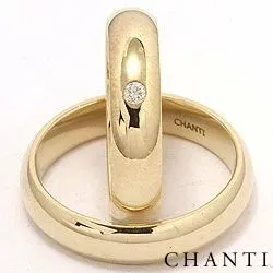 Trauringe aus 14 Karat Gold 0,05 ct - set