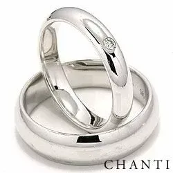 Trauringe aus 14 Karat Weißgold 0,05 ct - set
