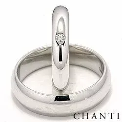 Trauringe aus 14 Karat Weißgold 0,05 ct - set