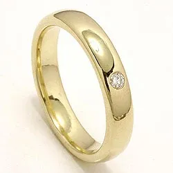 Trauring aus 14 Karat Gold 0,05 ct