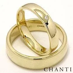 Trauringe aus 14 Karat Gold 0,025 ct - set
