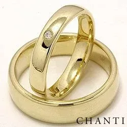 Trauringe aus 14 Karat Gold 0,025 ct - set