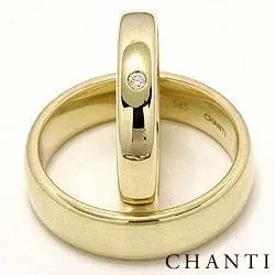 Trauringe aus 14 Karat Gold 0,025 ct - set