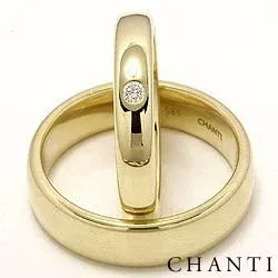 Trauringe aus 14 Karat Gold 0,05 ct - set