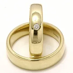 Trauringe aus 14 Karat Gold 0,05 ct - set