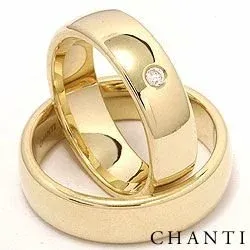 Diamant trauringe aus 14 Karat Gold 0,05 ct ct - set