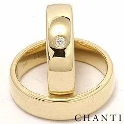 Diamant trauringe aus 14 Karat Gold 0,05 ct ct - set