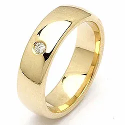 Diamant Trauring aus 14 Karat Gold 0,05 ct