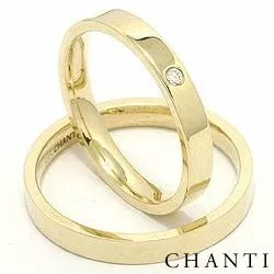 Diamant trauringe aus 14 Karat Gold 0,025 ct - set